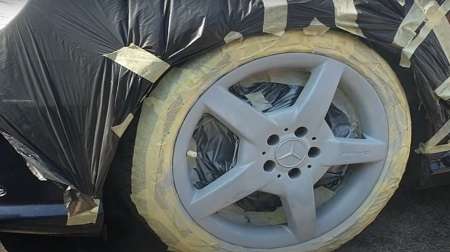 How to Paint Rims Gloss Black with Tires On