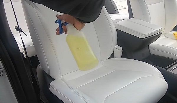 Applying cleaner on The Seat