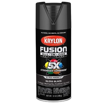 Krylon K02702007 Fusion All-In-One Gloss Black Spray Paint 